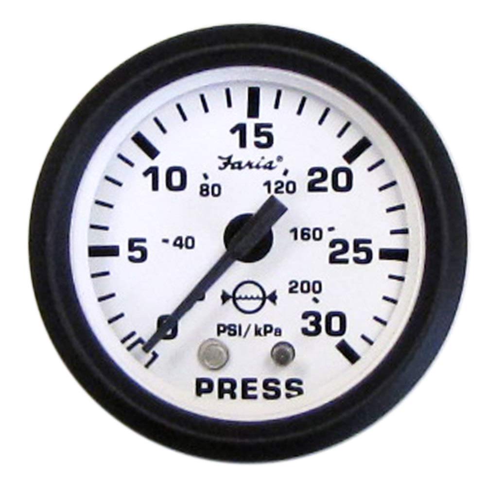 FARIA BEEDE Instruments BEEDE 12903 Euro Water Pressure Gauge Kit (30 PSI) - 2, White