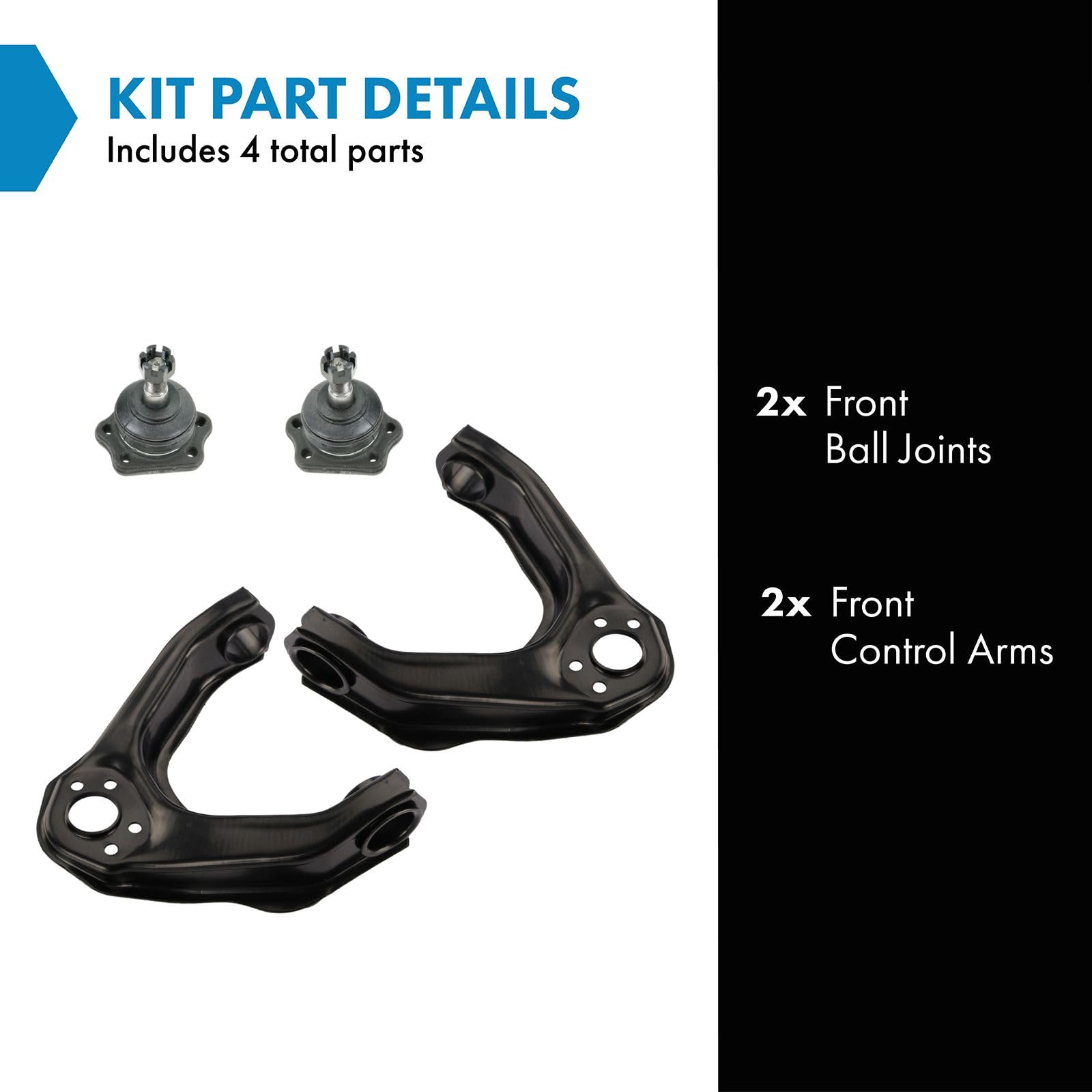 Trq Front Upper Control Arm With Ball Joint Set Compatible With 1986-1994 Nissan D21 1995-1997 Pickup