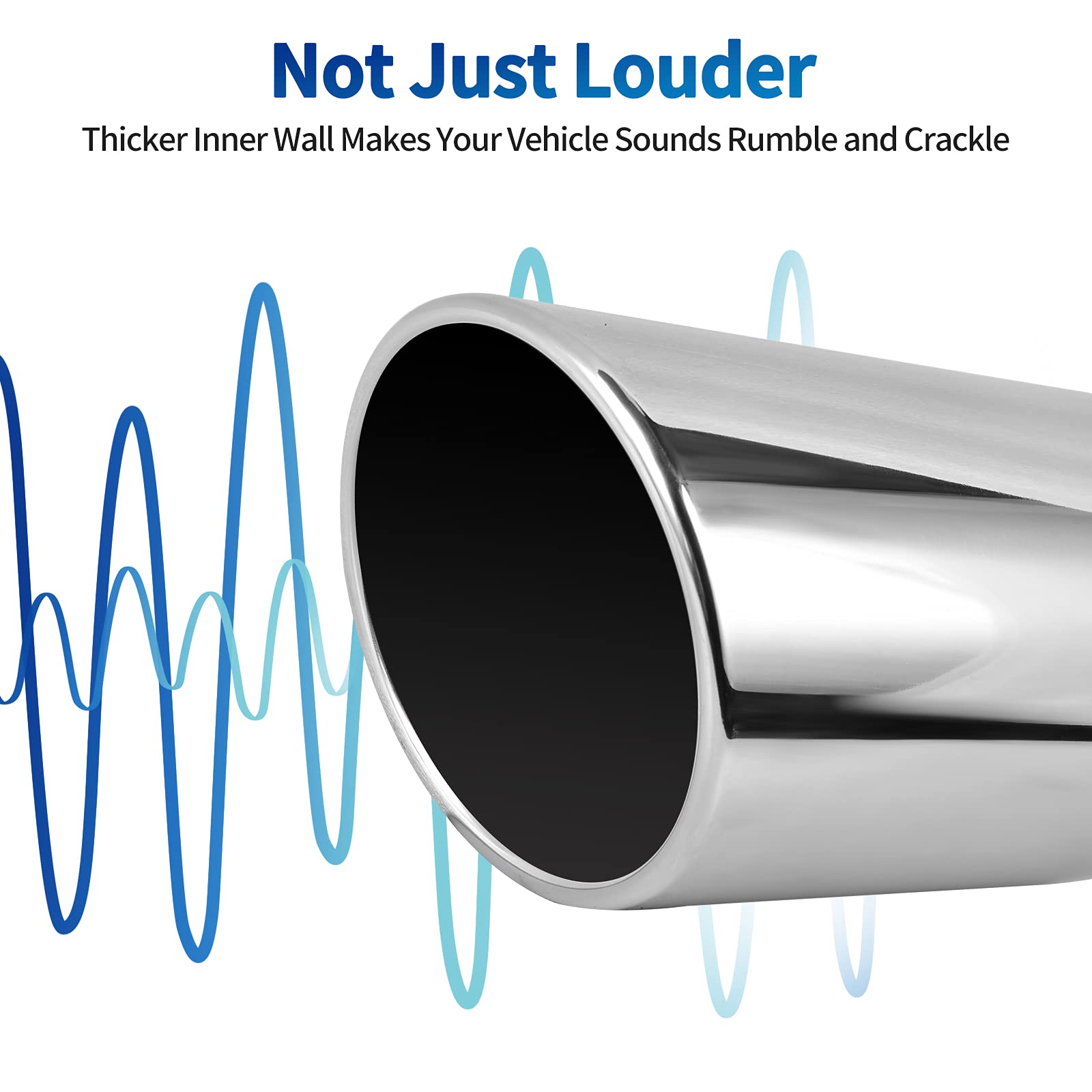 Autosaver88 3 Inch Inlet Exhaust Tip, 3 Inlet 6 Outlet 15 Long Exhaust Tip, Silver Stainless Steel Finish Tailpipe