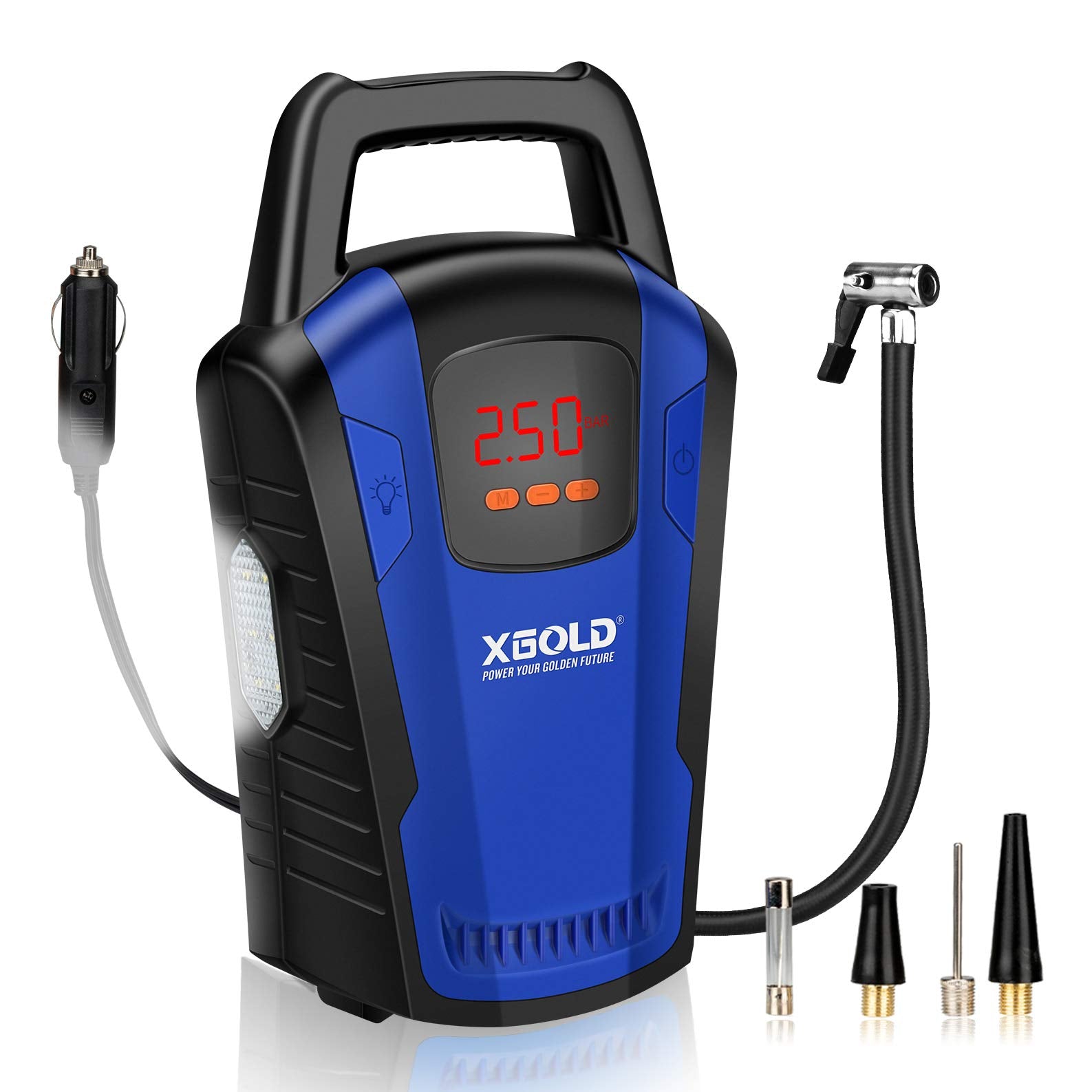 Tire Inflator Air Compressor,Portable Travel 12V DC Automatic Air Pump for Car Tires,Car Tire Pump with LED Light and Digital Pr