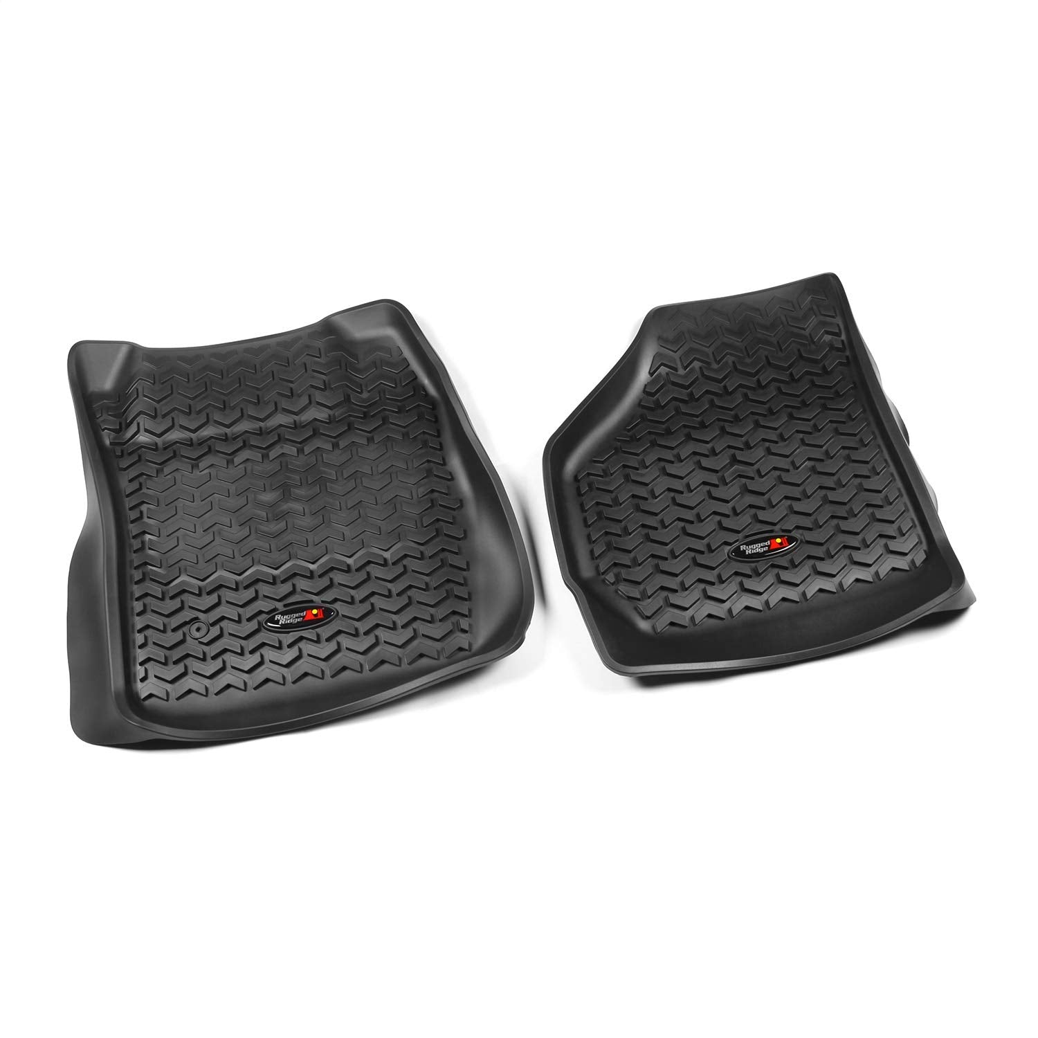 Rugged Ridge Front Floor Liners For Ford F-250/F-350 | Pair, All-Terrain, Black | 82902.07 | Fits 1999-2007 Ford F-250/F-350 Super Duty Regular Cab/Extended Cab/Supercrew