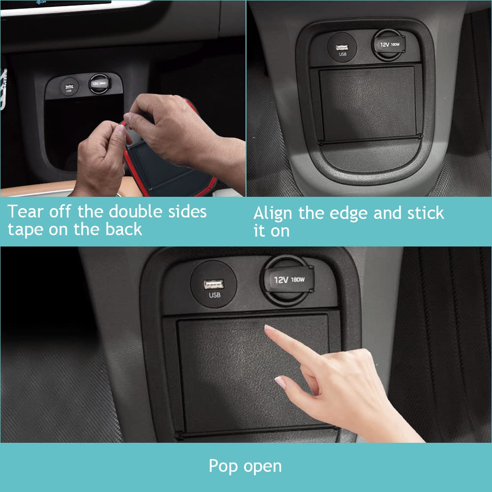 Bestevmod For Ioniq5 Center Console Lower Dash Cover Accessories, Lower Storage Box Panel Cover Pop-Open Privacy Compatible With