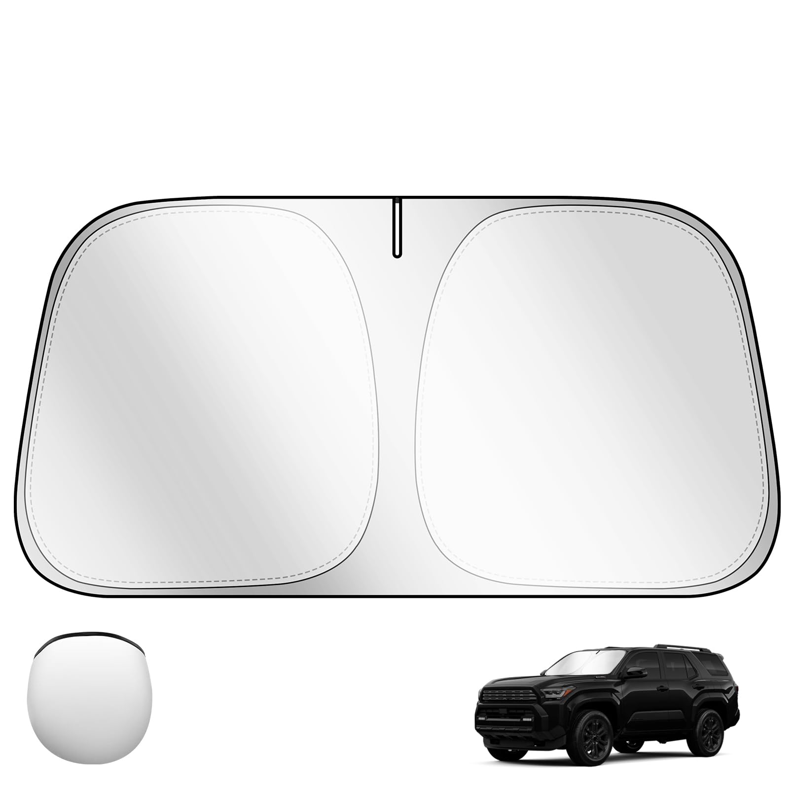 Kboise 2025 Upgrade Professional Windshield Sun Shade For Toyota 4Runner 2010-2025, Innovative No-Light-Pass Technology For Maxi