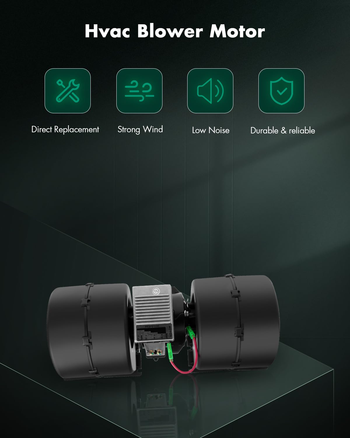 SCITOO HVAC Heater Blower Motor w/Fan HVAC Blower Motor fit for 008-A45-02,26-19939 (12V) HVAC Heater Blower Motor Assembly with Fan Cage 12V Replacement