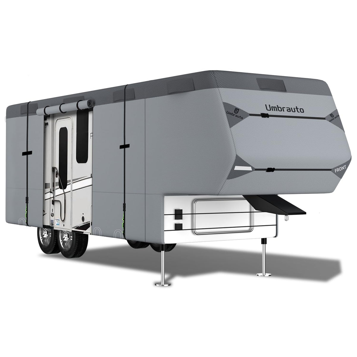 Umbrauto 5Th Wheel Rv Cover Upgraded 7 Layers Top Anti-Uv Waterproof Breathable Camper Covers Fits 31' - 34' Travel Trailer Moto