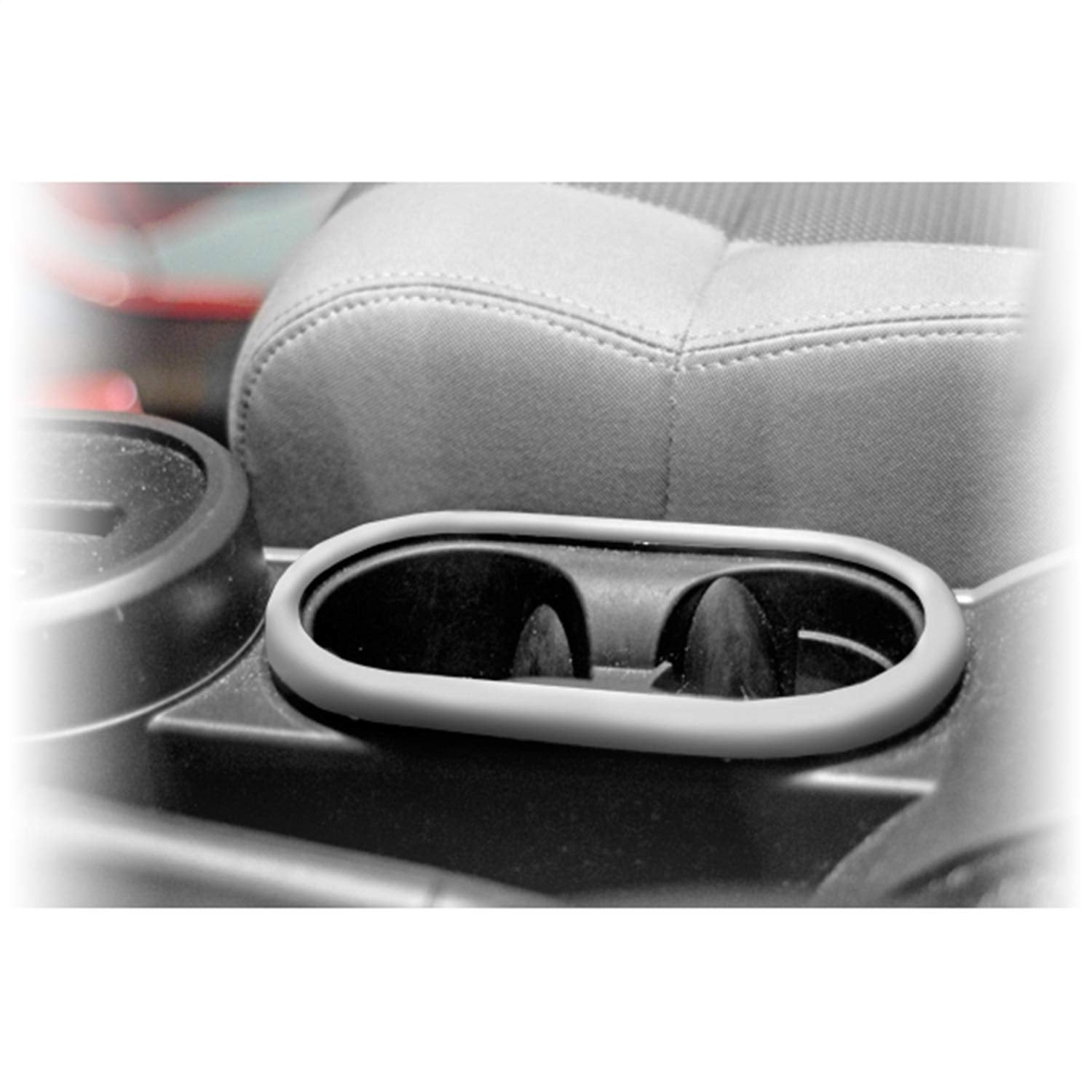 Rugged Ridge | Cup Holder Trim, Front, Brushed Silver | 11151.13 | Fits 2007-2010 Jeep Wrangler Jk