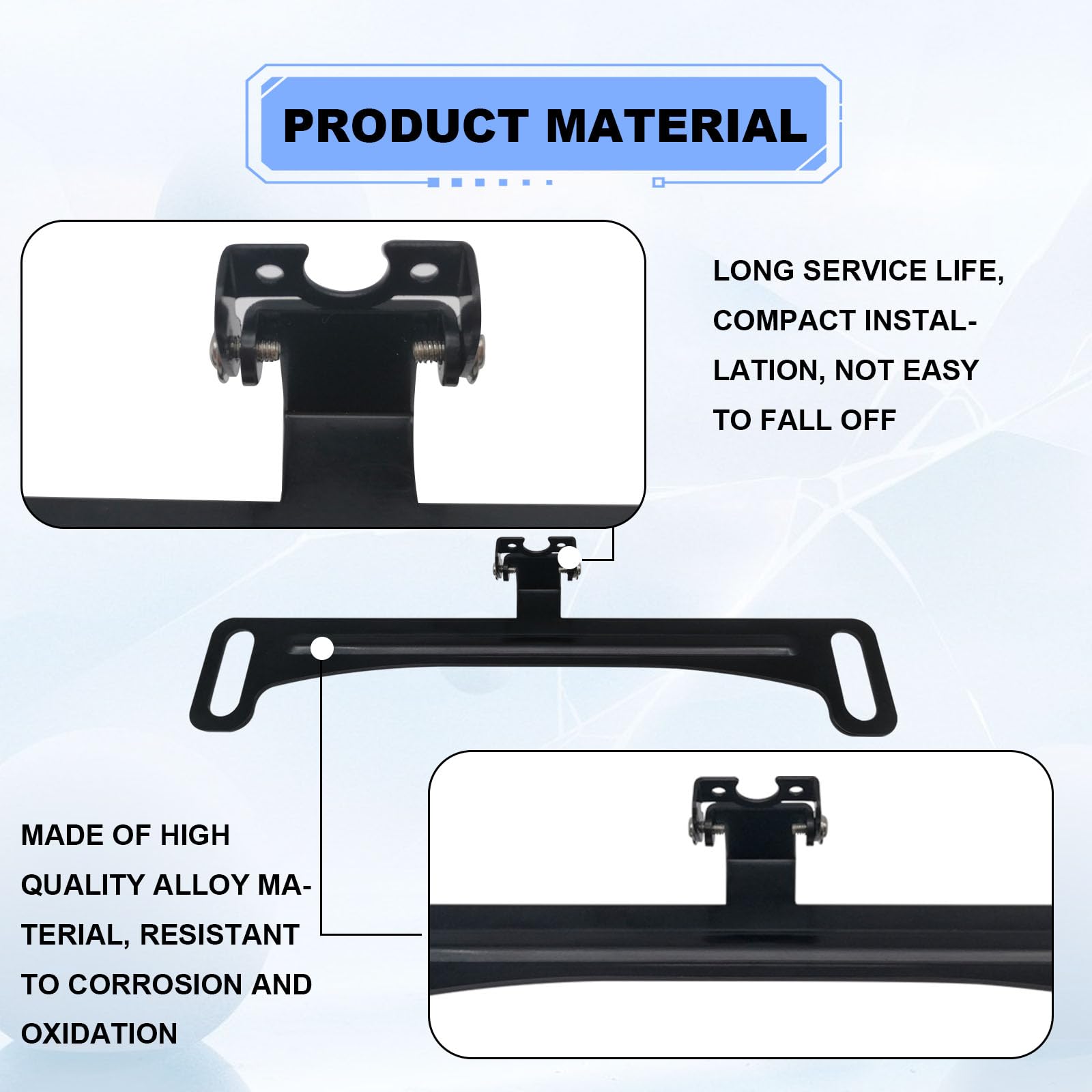 Universal Car Rear View Camera License Plate Bracket, Car Dash Cam Mirror Camera Kit Rearview Camera Mount, Only Installation Ho