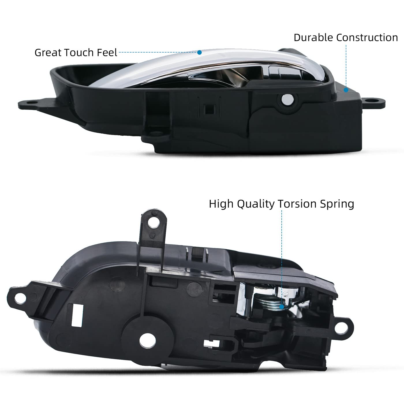 Deal Auto Electric Parts New 1Pc Passenger Right Side Black Base Chrome Lever Interior Door Handle Compatible With 13-18 Altima 4-Door Sedan 13-20 Pathfinder 15 Armada 15-20 Titan/Titan Xd/Murano