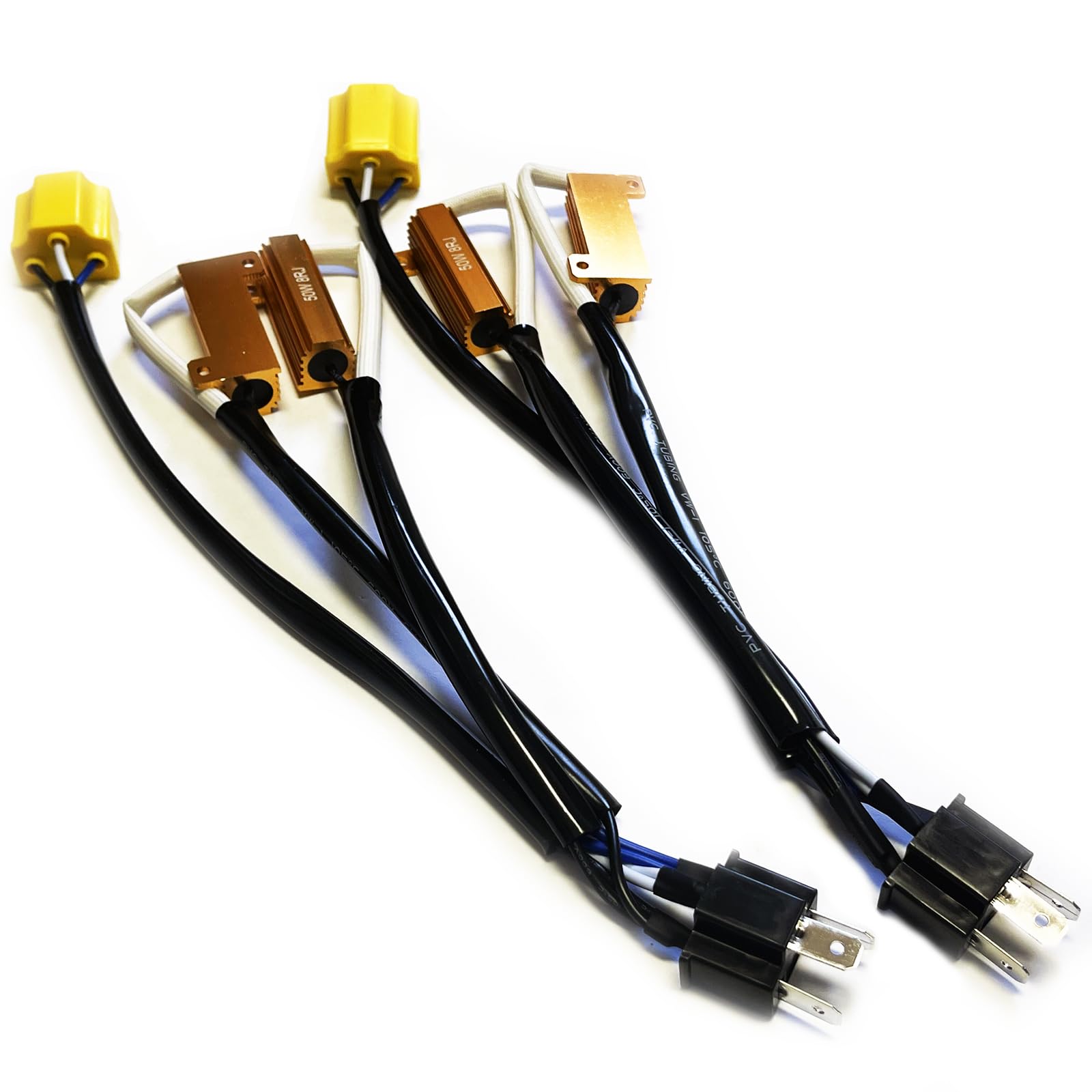 O-Nex H4 9003 Led Load Resistor Kit 50W 8Ohm Headlight Bulb Relay Harness Adapter Anti Flicker Error Decoder Warning Canceller