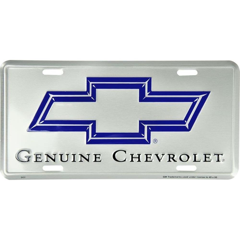 Genuine Chevrolet Embossed Metal auto tag 6 x 12
