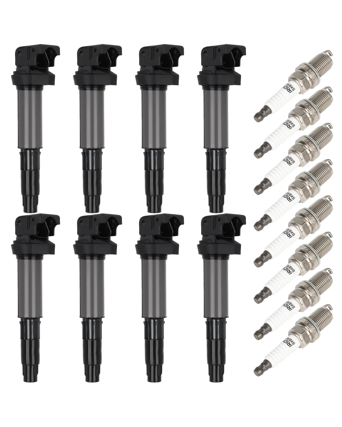 ECCPP UF522 8 ignition coils with 8 iridium Spark Plugs 7092,coils packs,for BMW 545i 645Ci 745i 745Li X5 Morgan Aero 8,UF522 CU