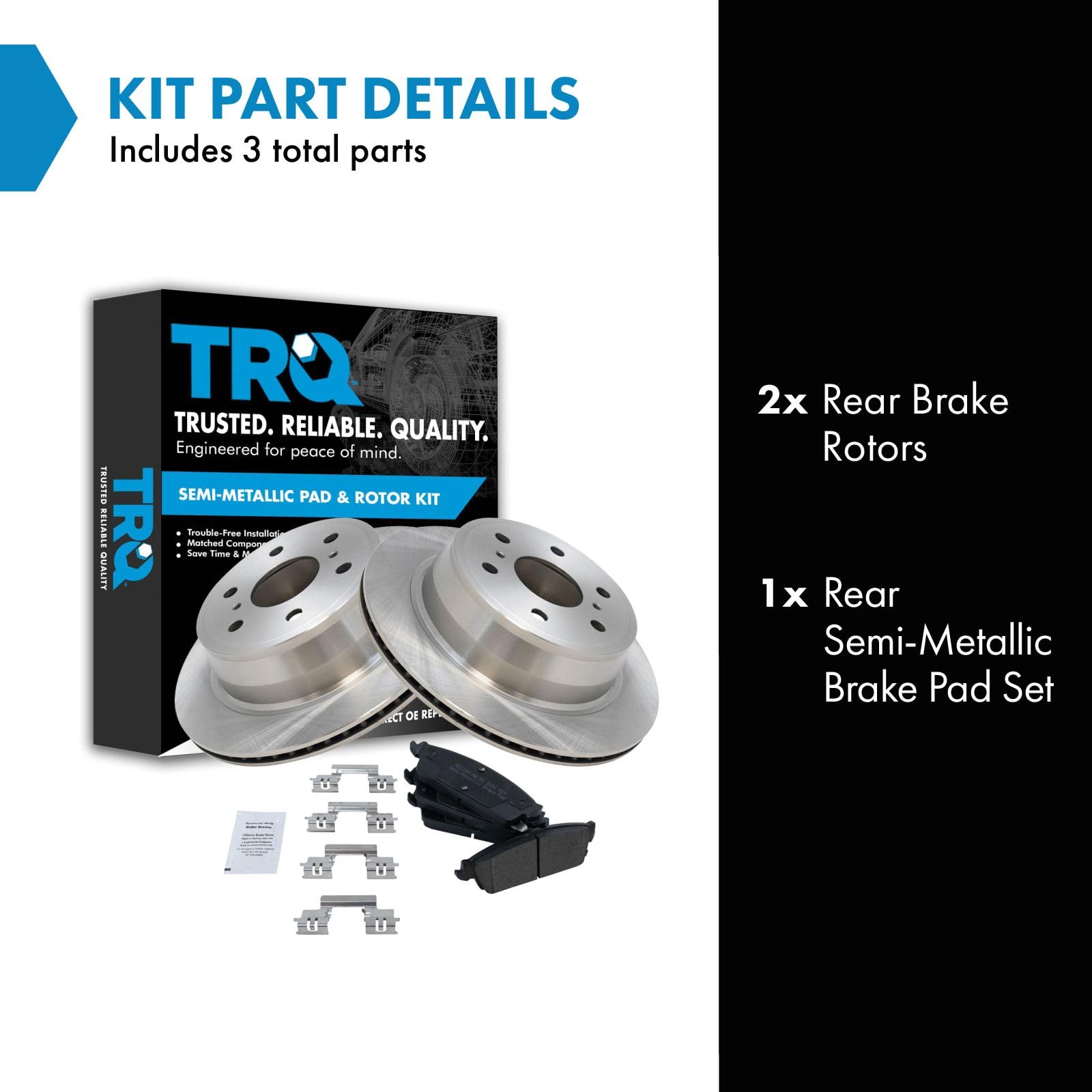 Trq Rear Premium Posi Metallic Brake Pad Rotor Kit For Chevy Gmc 1500 Tahoe