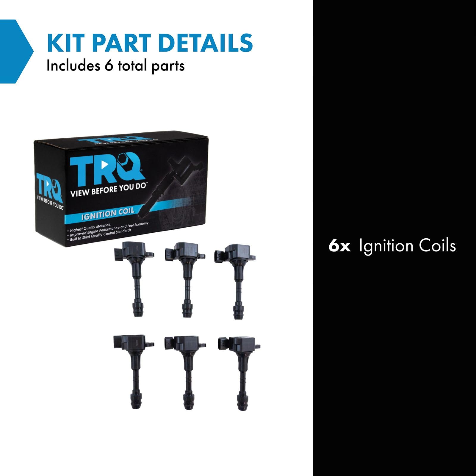 Trq Ignition Coil Set Compatible With 01-04 Infiniti 01-21 Nissan 09-12 Suzuki