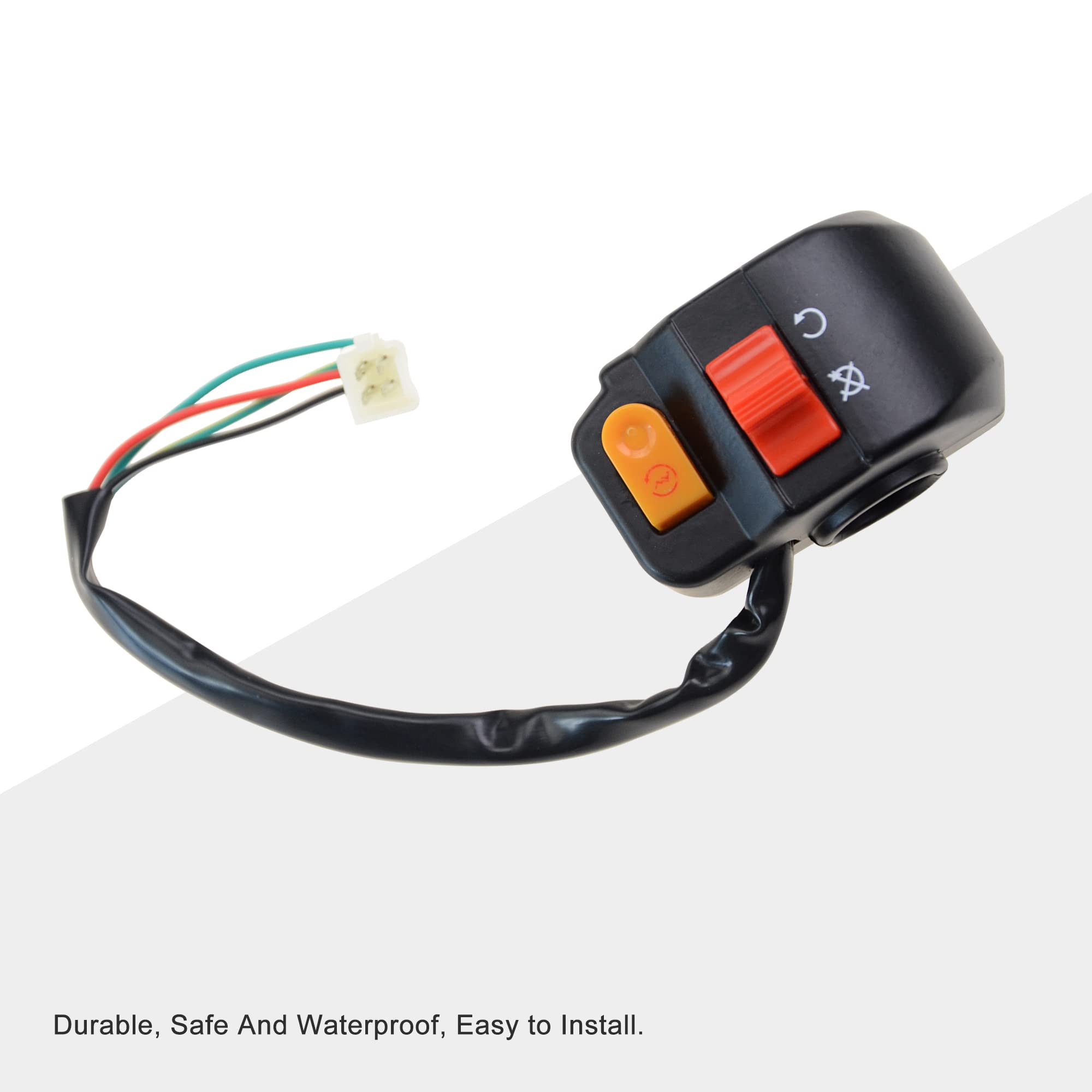 Goofit Universal 7/8' Right Handlebar Mount Headlight Switch Button With Ignition Switch Replacement For Motorcycles Electric Bike Atvs Scooters And Snowmobiles
