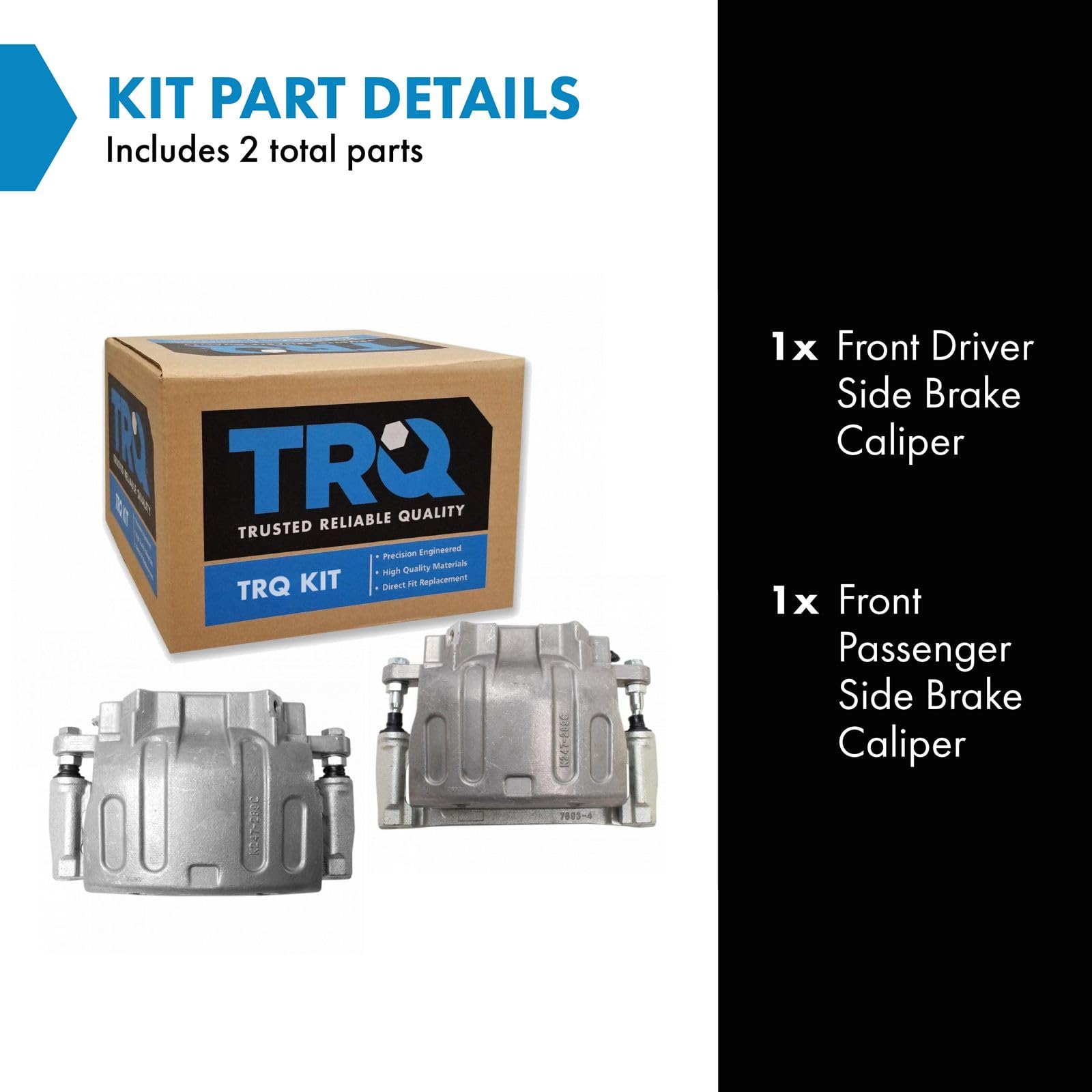 Trq Front Brake Caliper Set Compatible With 2005-2007 Ford Five Hundred Freestyle Mercury Montego