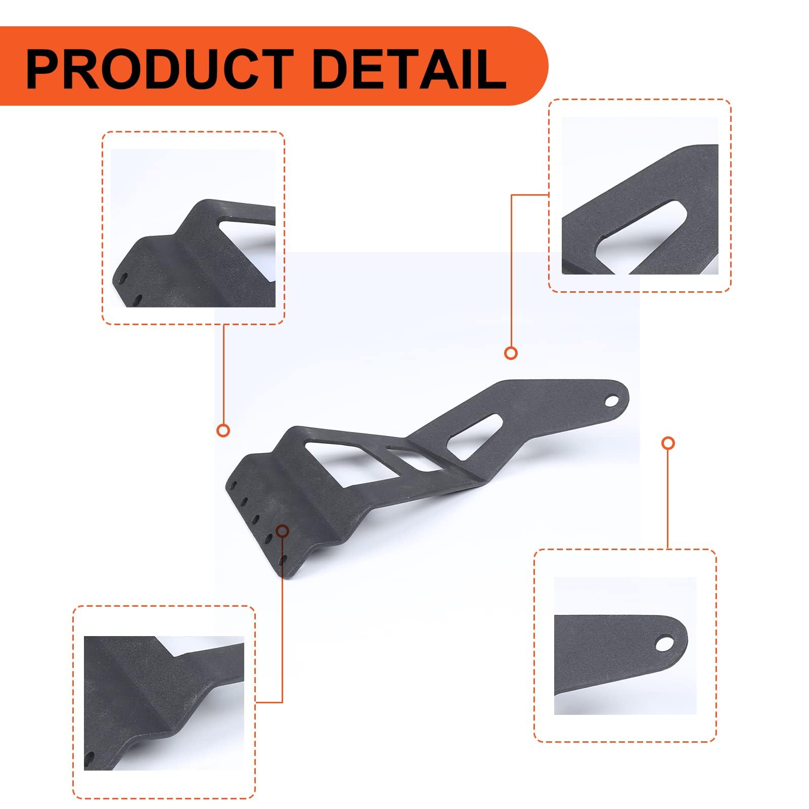 ECOTRIC 50'' Straight/Curve Roof LED Light Brackets Compatible with 1997-2003 Ford F-150 Upper Windshield Roof Light Bar Mount B