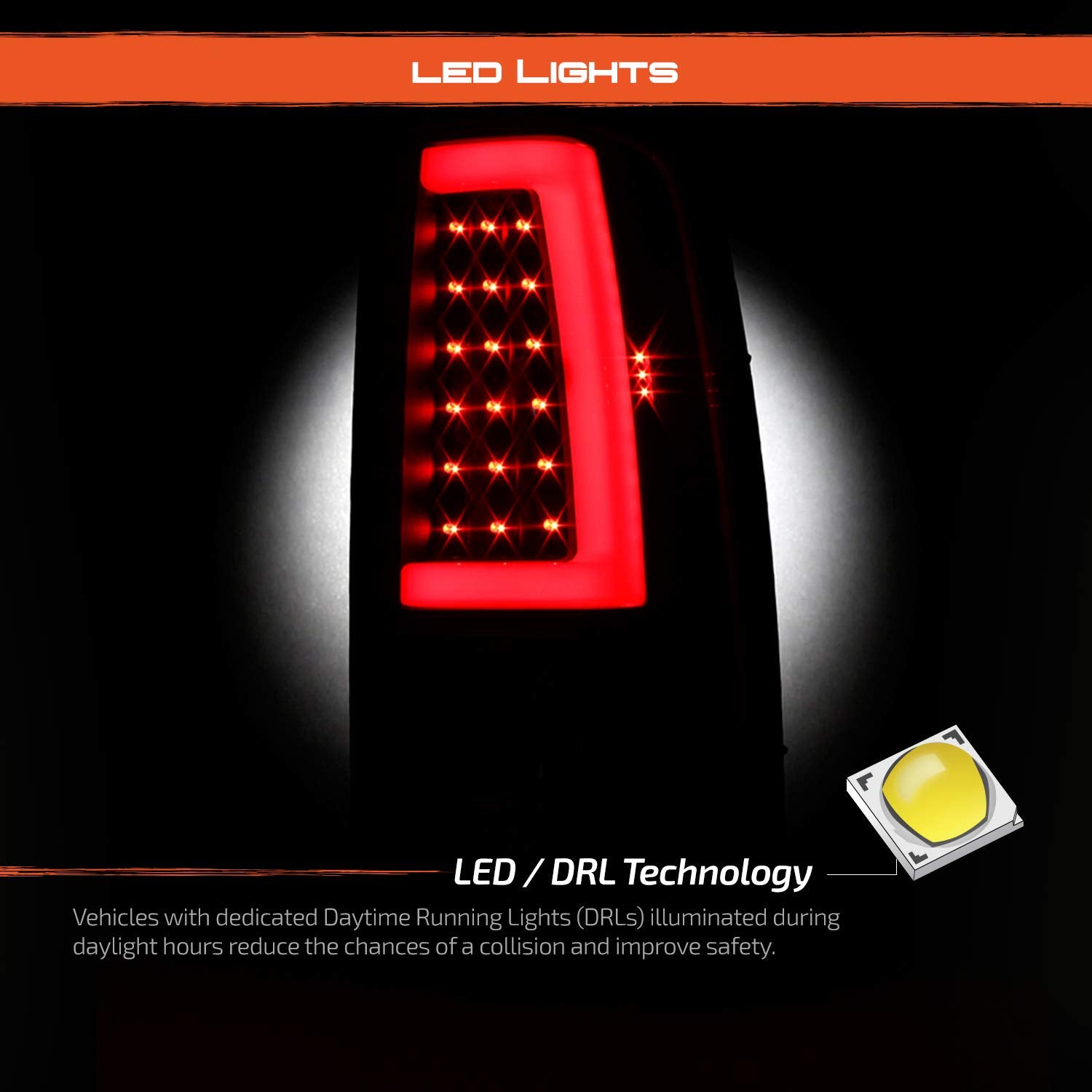 Akkon - Fits 2003-2006 Chevy Silverado 1500/2500/3500/1500Hd/2500Hd 2007 Classic C-Tube Black Smoked Tail Lights Pair Fleetside