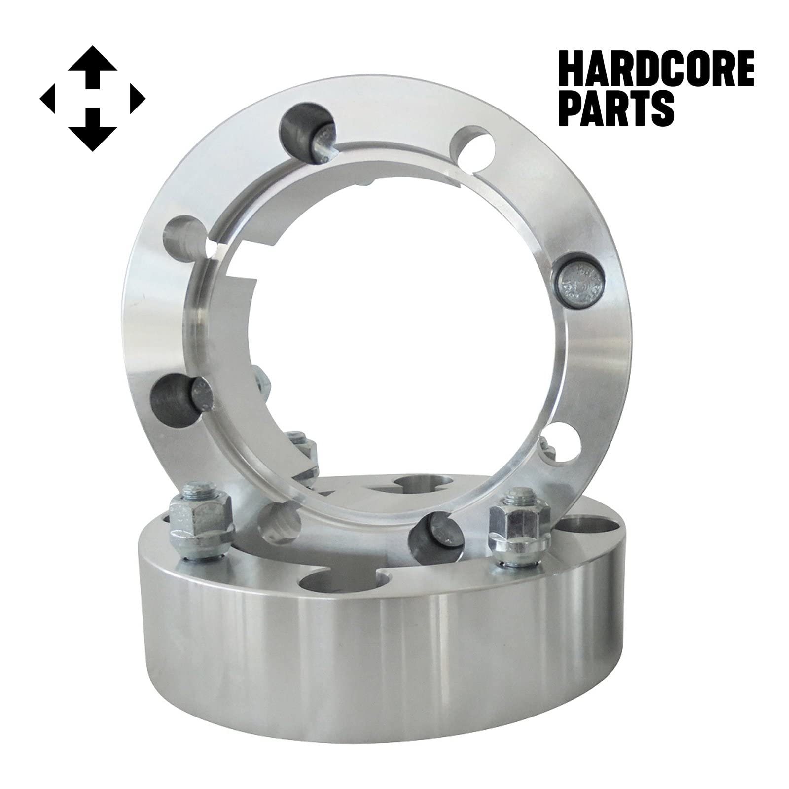 2Pc Atv Wheel Spacers 4 (2 Inch Per Side) For 4X156 Bolt Patterns, 12X1.5 Threads (Same Style Lug Nuts As Automotive Spacers) Polaris Ranger Rzr Xp 1000 Trail 900 Xc High Performance S Ranger Ace