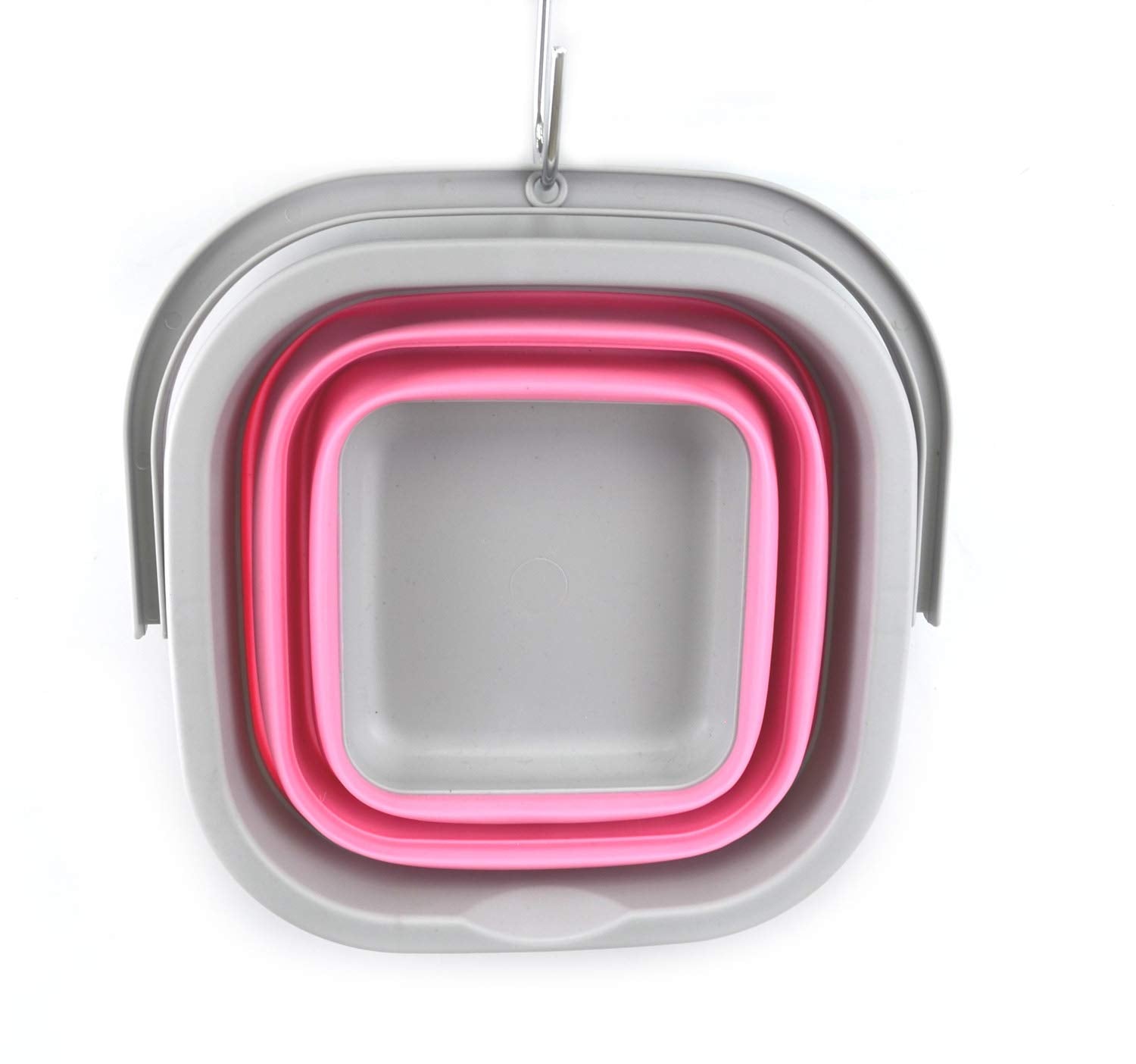 Sammart 5L / 1.3 Gallon Collapsible Rectangular Handy Basket/Bucket (5L Rectangular, Pink)