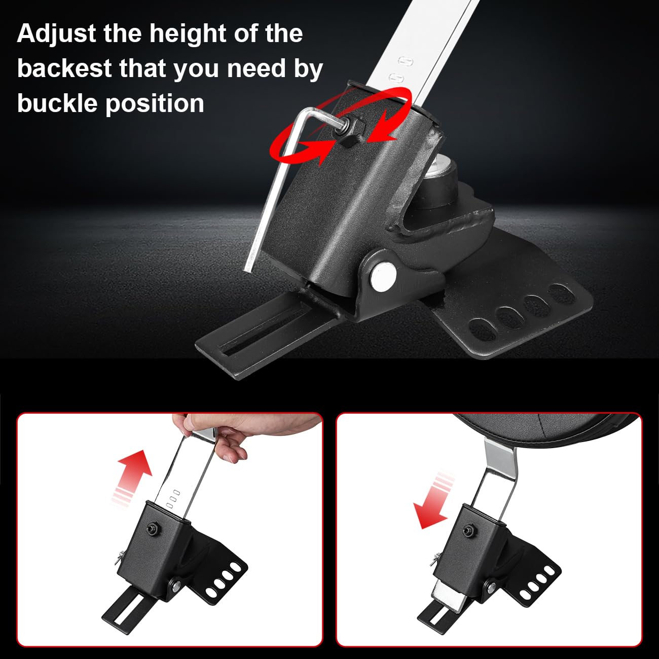 Aufer Adjustable Plug-In Driver Rider Backrest Custom Made Compatible With For 1997-2024 Touring Road King Street Glide Road Glide Electra Glide Models Driver Backrest