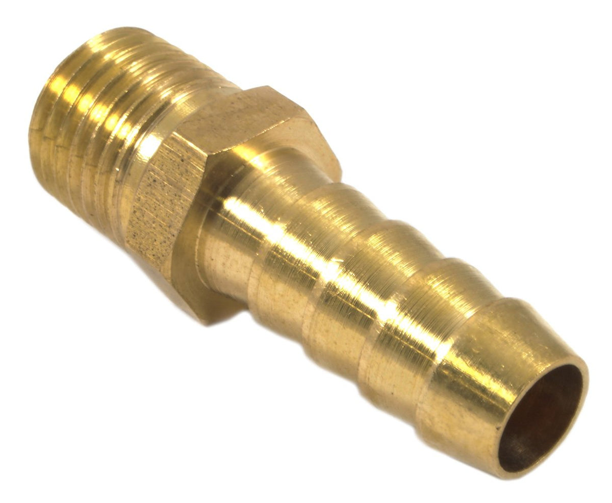 Forney 75359 Brass Fitting, Barbed Hose End, 1/4-Inch Barbed Hose End-By-3/8-Inch Male Npt Hose End