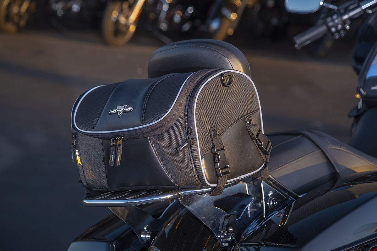 Nelson Rigg Route 1 Day Trip Backrest/Sissy Bar Rack Bag; Fits Harley Davidson, Indian, Yamaha & Suzuki Motorcycles