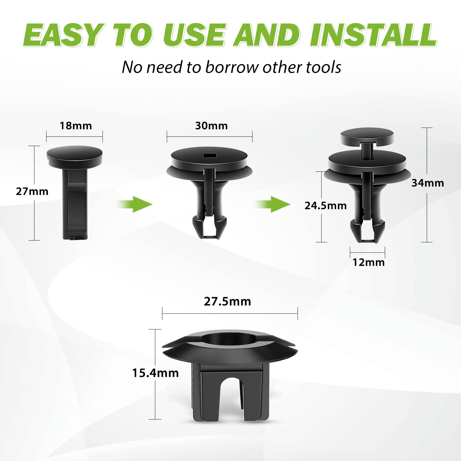 Frokom 30Pcs Retainers Clips Bumper Grill Fender Rivets,15 Sets Replacement For Chevrolet Silverado/Chevy Avalanche/Colorado/Tah