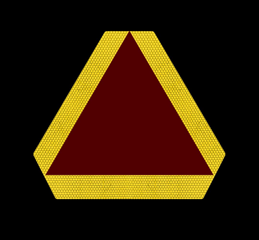 IGNIXIA Slow Moving Vehicle Sign, PVC Vinyl Decal Slow Moving Vehicle Triangle Sticker, 14   x 16    Inches Orange Base with Ref