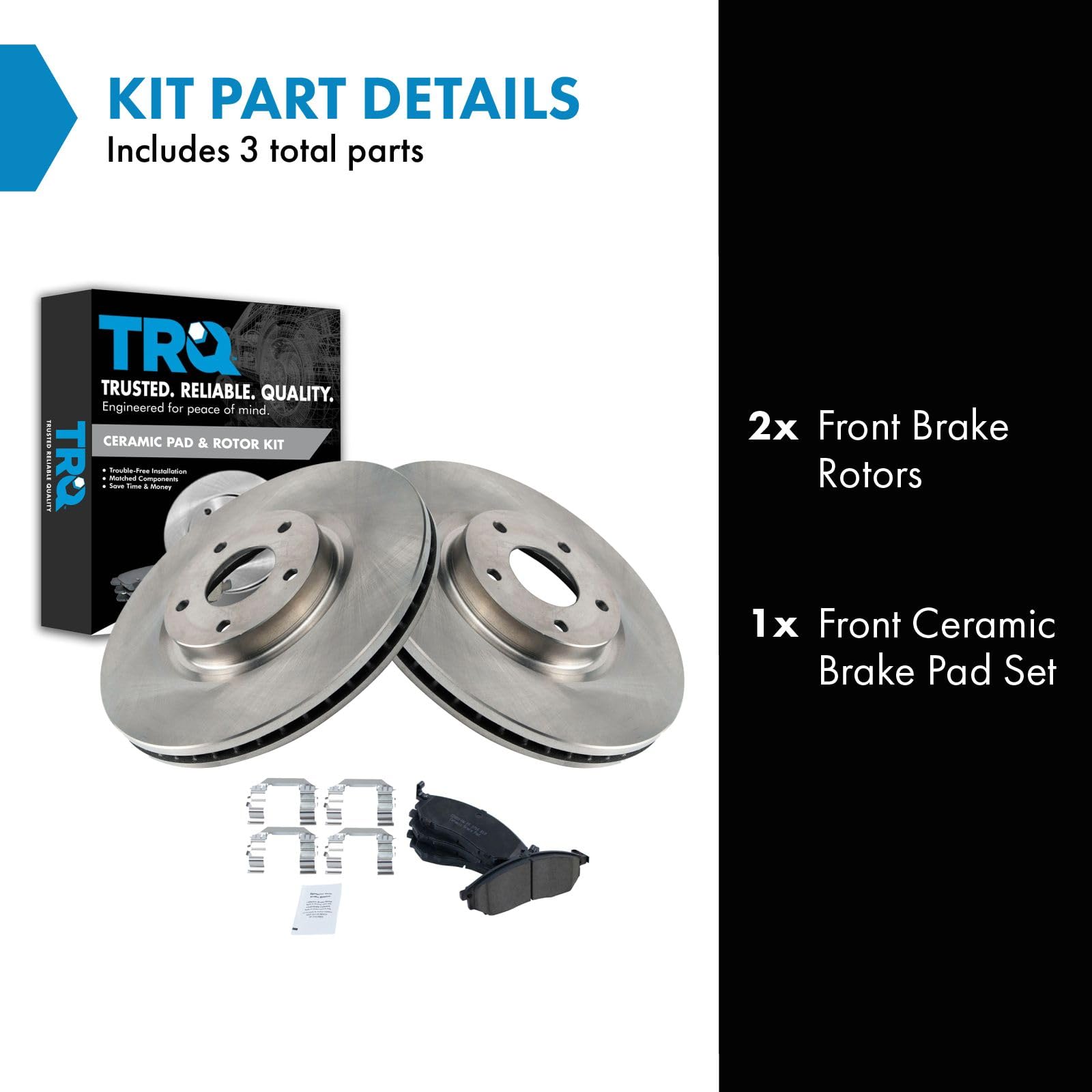Trq Front Ceramic Disc Brake Pads & Rotor Kit For Infiniti Nissan New