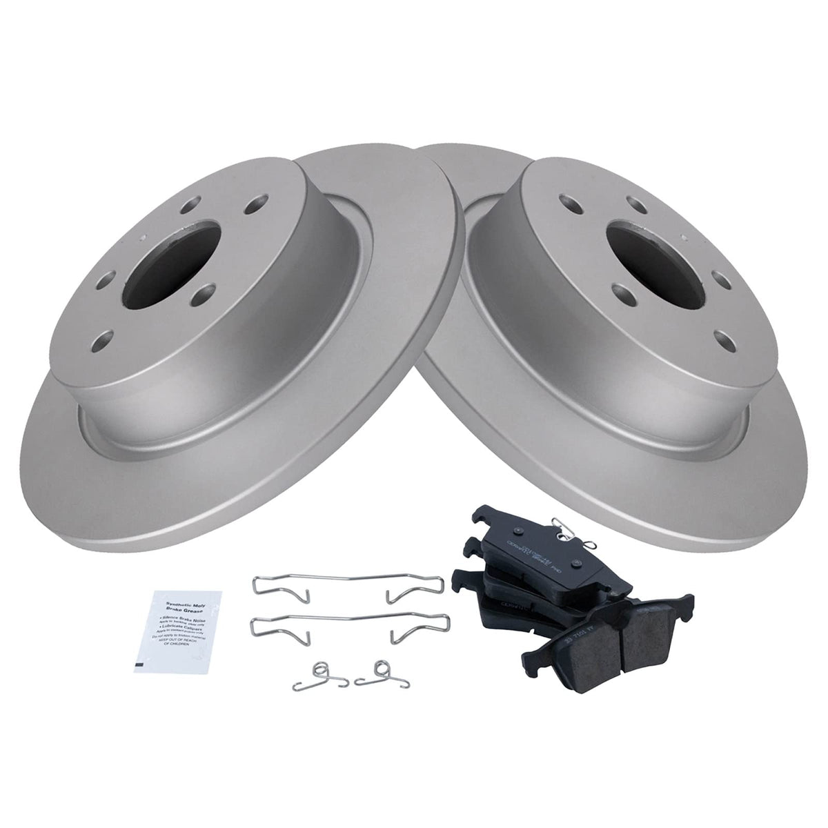 Trq Rear Brake Pad & Rotor Kit Brake Pads Brake Rotor Ceramic Premium G-Coated Compatible With 2013-2018 Ford C-Max 2013-2016 Es