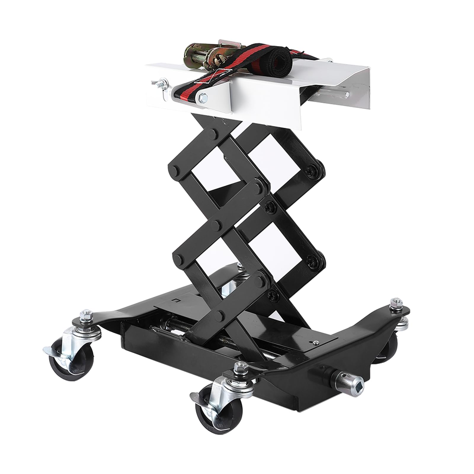 Garvee Transmission Jack 450 LBS Capacity: Low Profile Lift with 2M Safety Straps & 4 Brake Wheels, 7-23 Inch Range for Car & Tr
