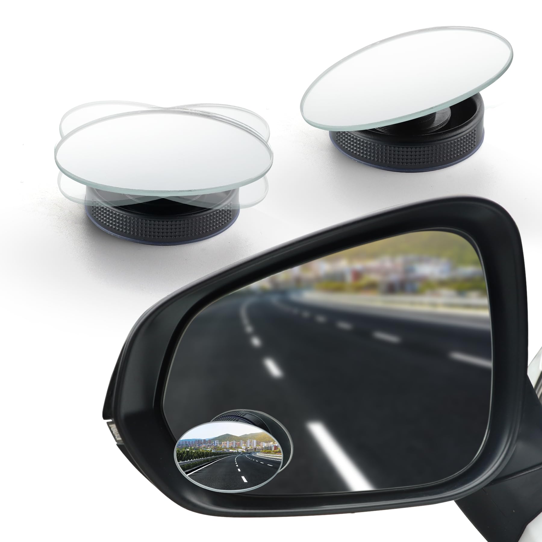 Livtee Blind Spot Car Mirror, Oval Hd Glass Frameless Convex Side Mirror Blindspot, Reusable 360 Wide Angle Rear View Car Mirror