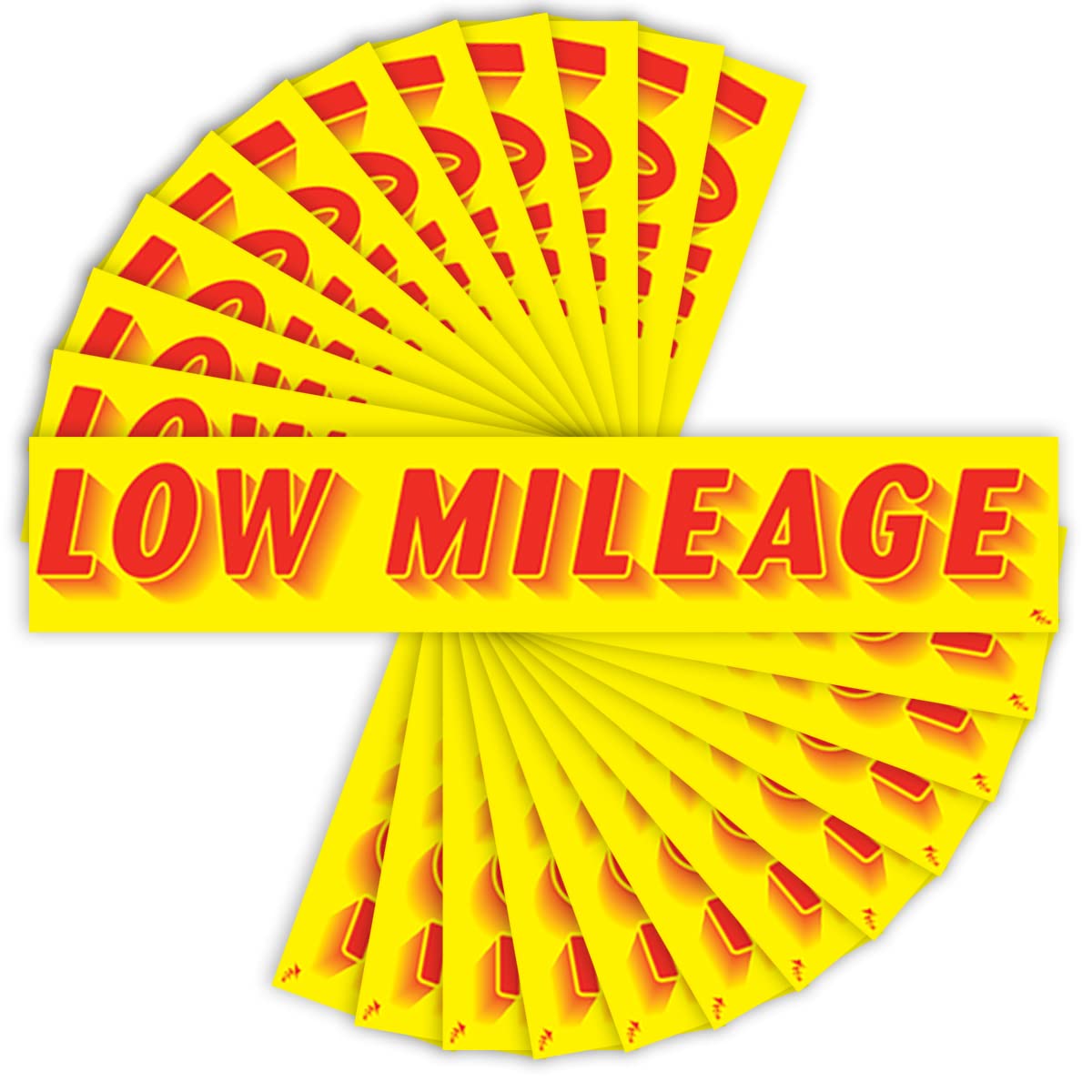 Versa Tags Dealership Stickers 12 Pack of Low Mileage Car Lot Windshield Slogan Decals RV Truck Auto Dealer Window for Sale Stic