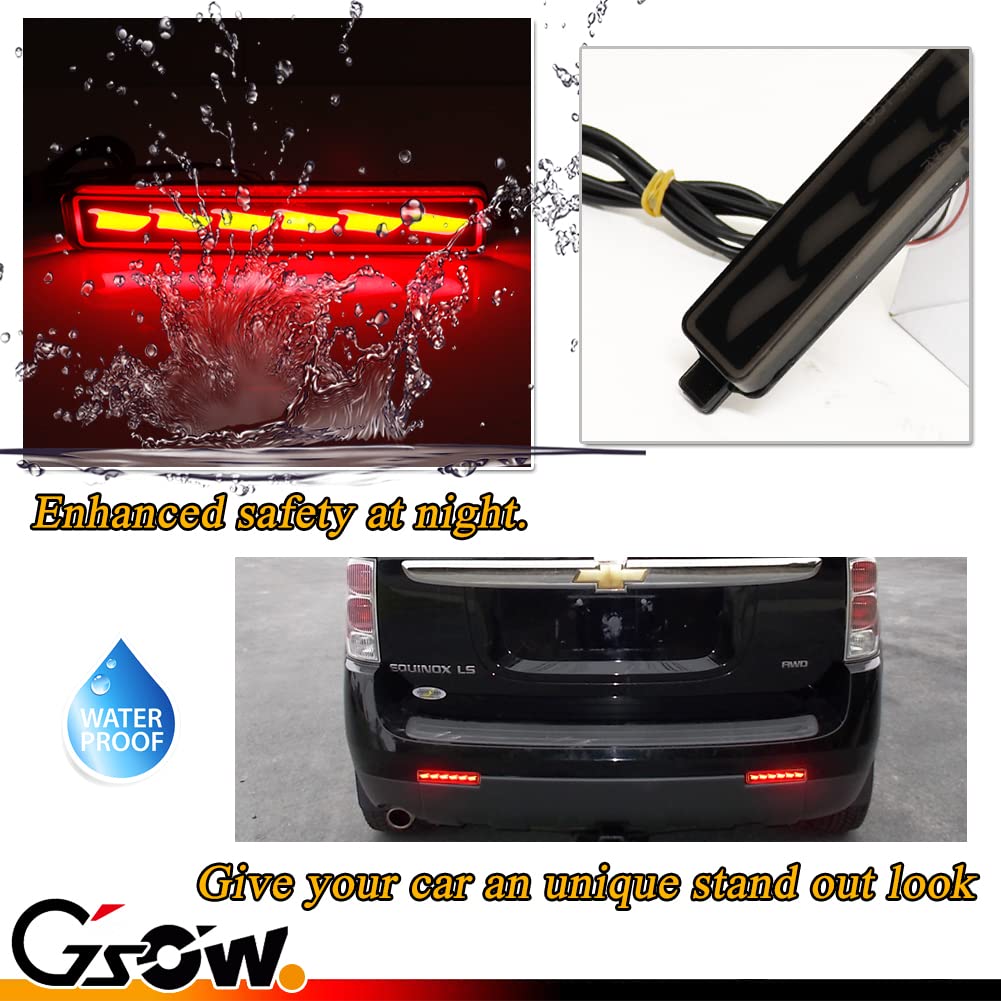 GSOWO [?????? ????????????] 2 PCS Smoked LED Rear Bumper Reflector Light for 2008-2013 Cadillac CTS/CTS-V, Rear Turn Signal Lamp