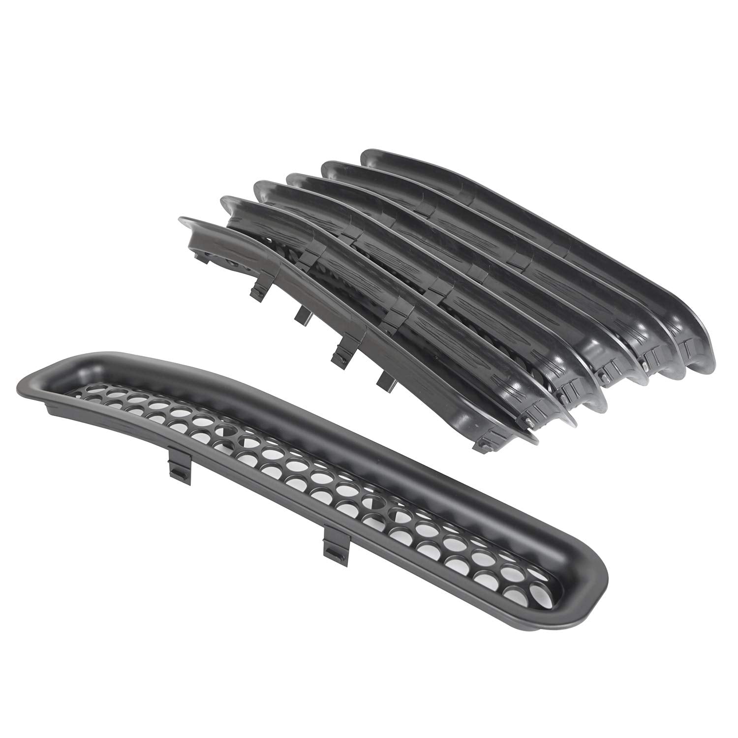 Hooke Road Grill Mesh Inserts for 1997-2006 Jeep Wrangler TJ, Matte Black, Pack of 7, Durable ABS Plastic