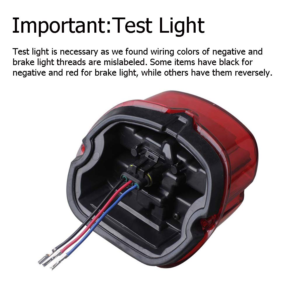 Nthreeauto Red Led Rear Tail Lights Motorcycle Taillights Brake Running Compatible With Harley Touring Dyna Road King Electra Glide Street Bob