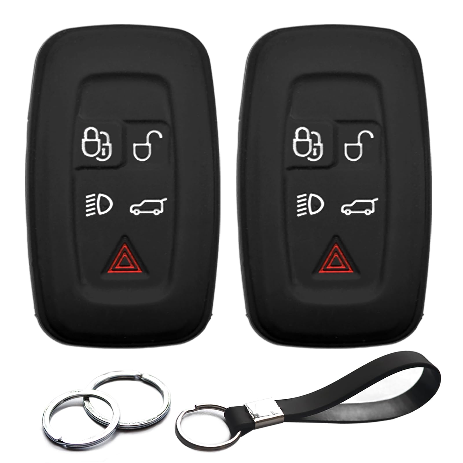 Infipar 2Pcs Compatible With Land Rover Lr4 Range Rover Range Rover Evoque Sport Velar Smart 5 Buttons Key Fob Cover Case Key Ch