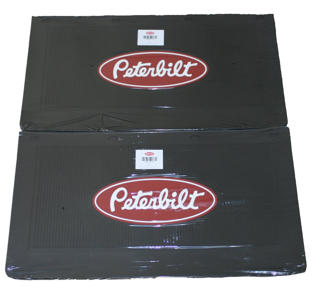 Peterbilt Motors Trucks 24' x 14' OEM Rubber Black Semi Truck Mud Flaps-Set of 2