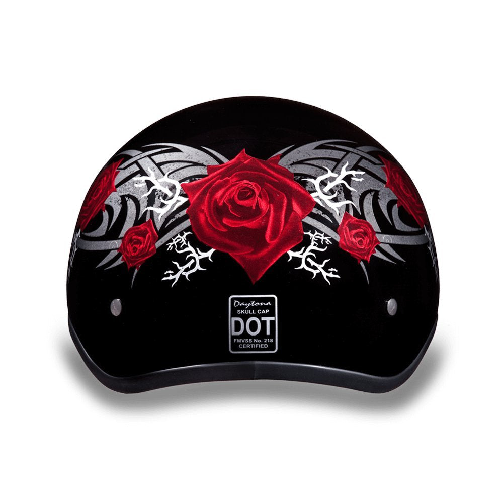 Daytona Helmets Half Skull Cap Motorcycle Helmet - Dot Approved [Rose] [Xs]