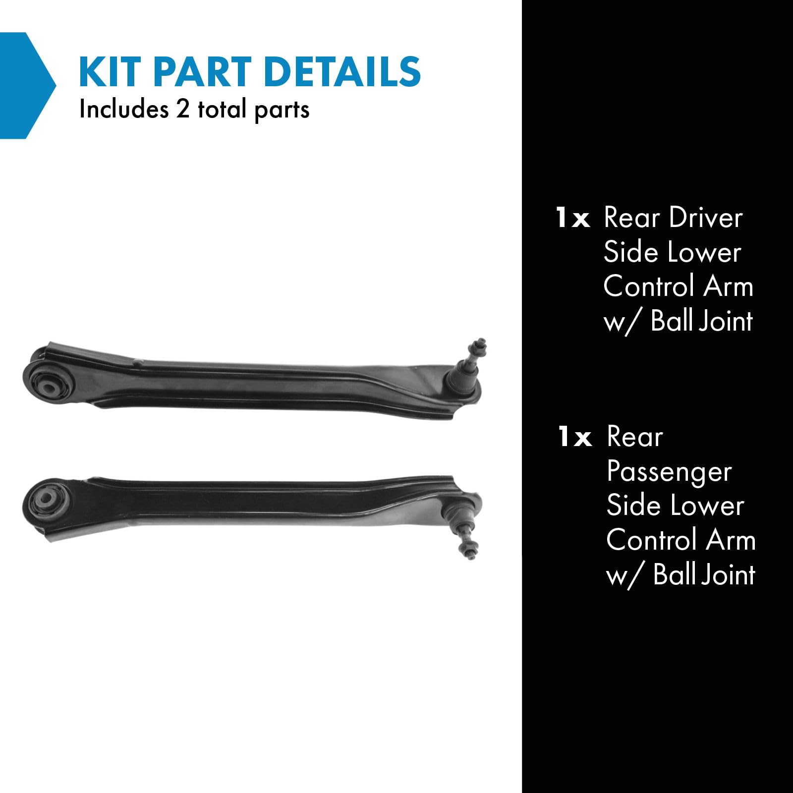 Trq Rear Lower Control Arm With Ball Joint Set Compatible With 2009-2012 Ford Escape 2009-2011 Mercury Mariner