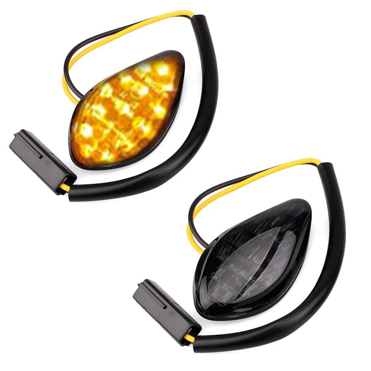 AUCERAMIC 2 Pcs LED Flush Mount Motorcycle Turn Signals Light Kit Brake Blinker Indicator kit for 2014-2018 Honda Grom Front Bli