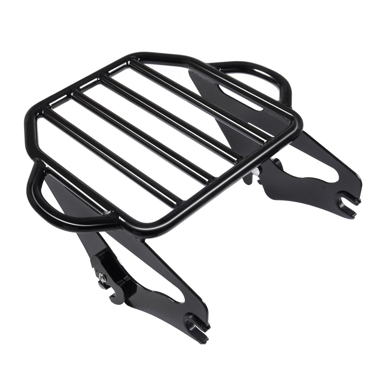 Benlari Gloss Black Detachable Luggage Rack 2-Up Mounting Rack Compatible For Harley Touring Road King Street Electra Glide 2009-2024 2021 2020 2019 2018 2017 2016 2015 2014 2013 2012 2011 2023
