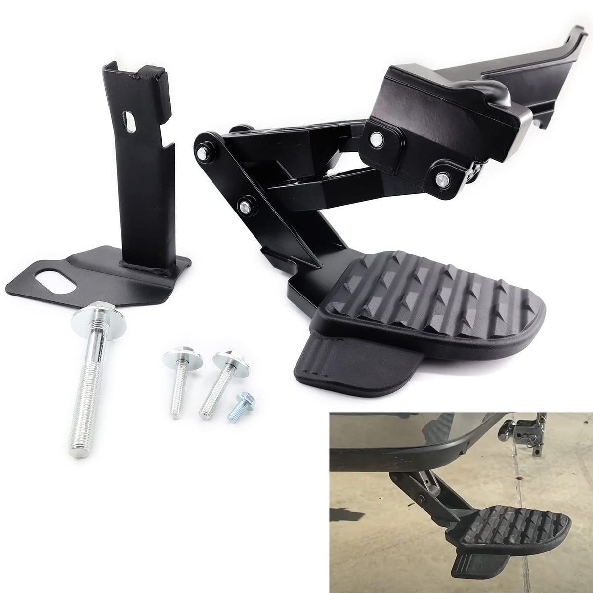 Rear Bed Step Retractable Bumper Step for 2019 2020 2021 2022 2023 2024 Dodge Ram 2500 3500 Truck Rear Tailgate Bedsteps Replace