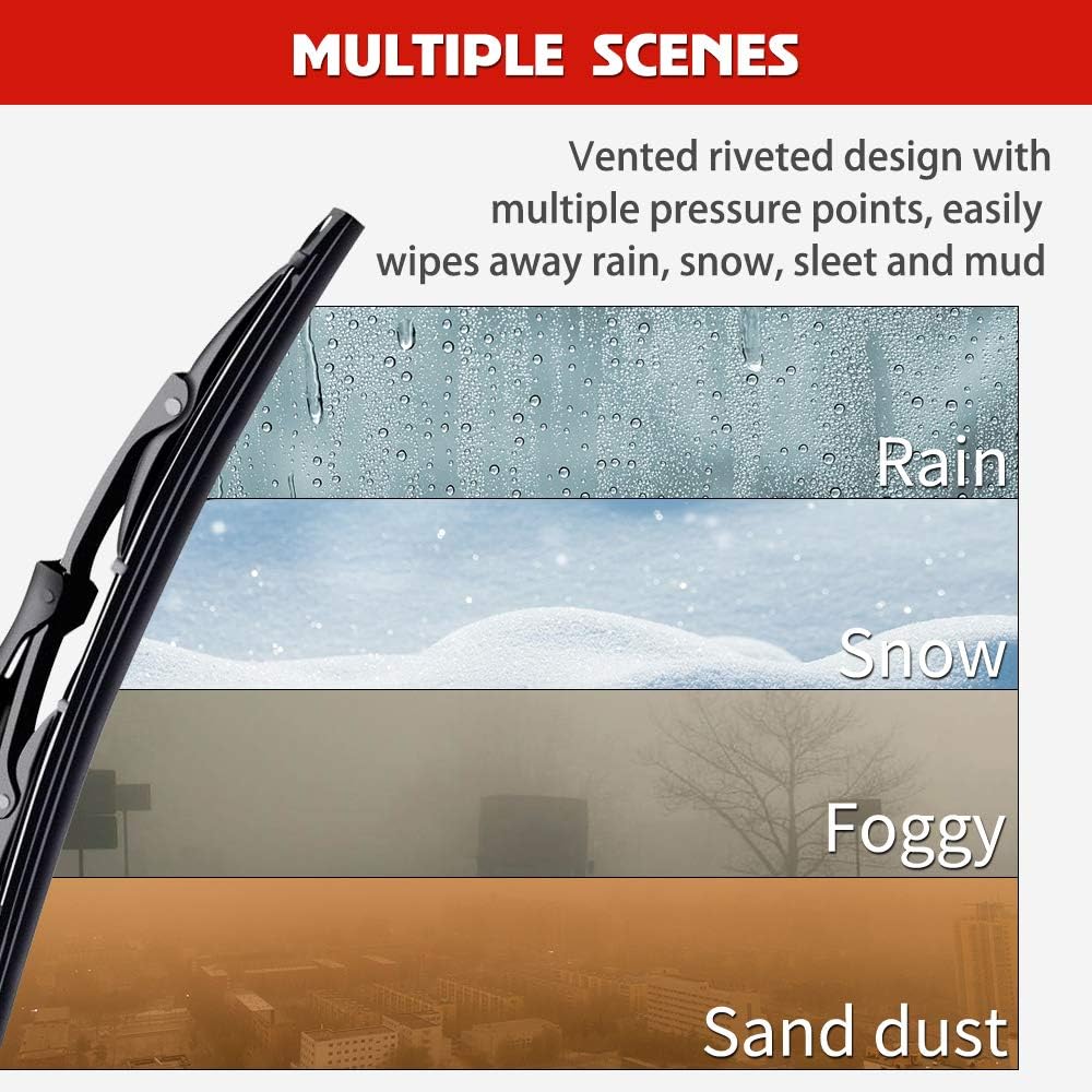 Replacement for Dodge Ram 1500, 2500, 3500, 4500 Windshield Wiper Blades - 22''+22'' Front Window Wiper - fit 2009-2018 Vehicles