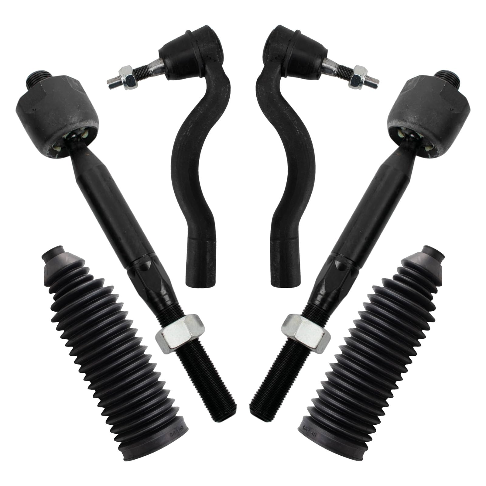 Trq Front Steering Kit Steering Rack & Pinion Bellow Tie Rod Compatible With 2016-2020 Dodge Durango Jeep Grand Cherokee