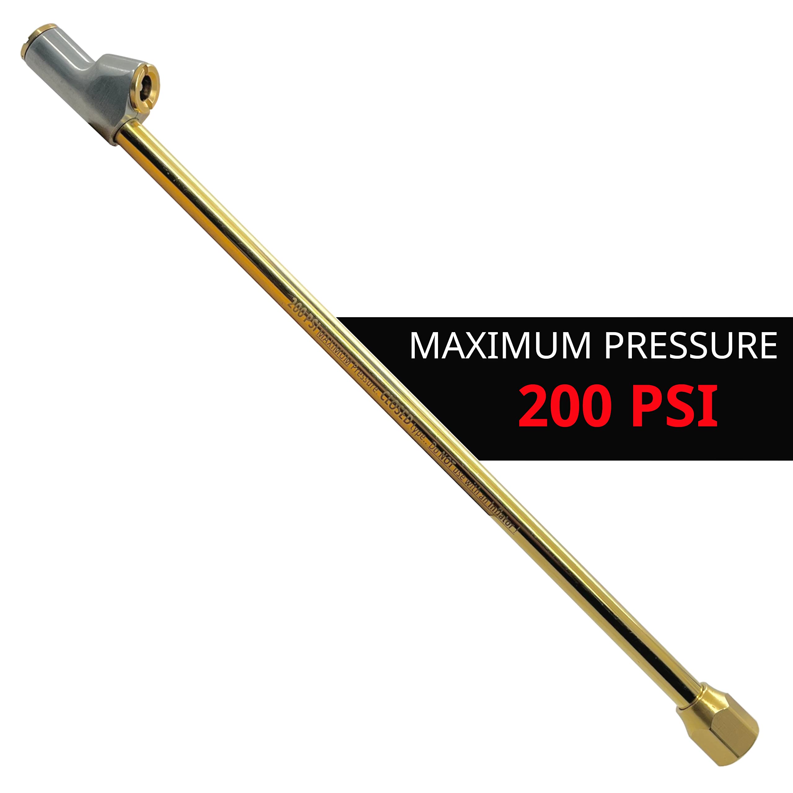 Semi Truck Air Chuck for Tires. Extended Reach Dual Head, 1/4 Inch FNPT, 200 psi. This Tire Air Chuck Fits RV, Dually Trucks, an