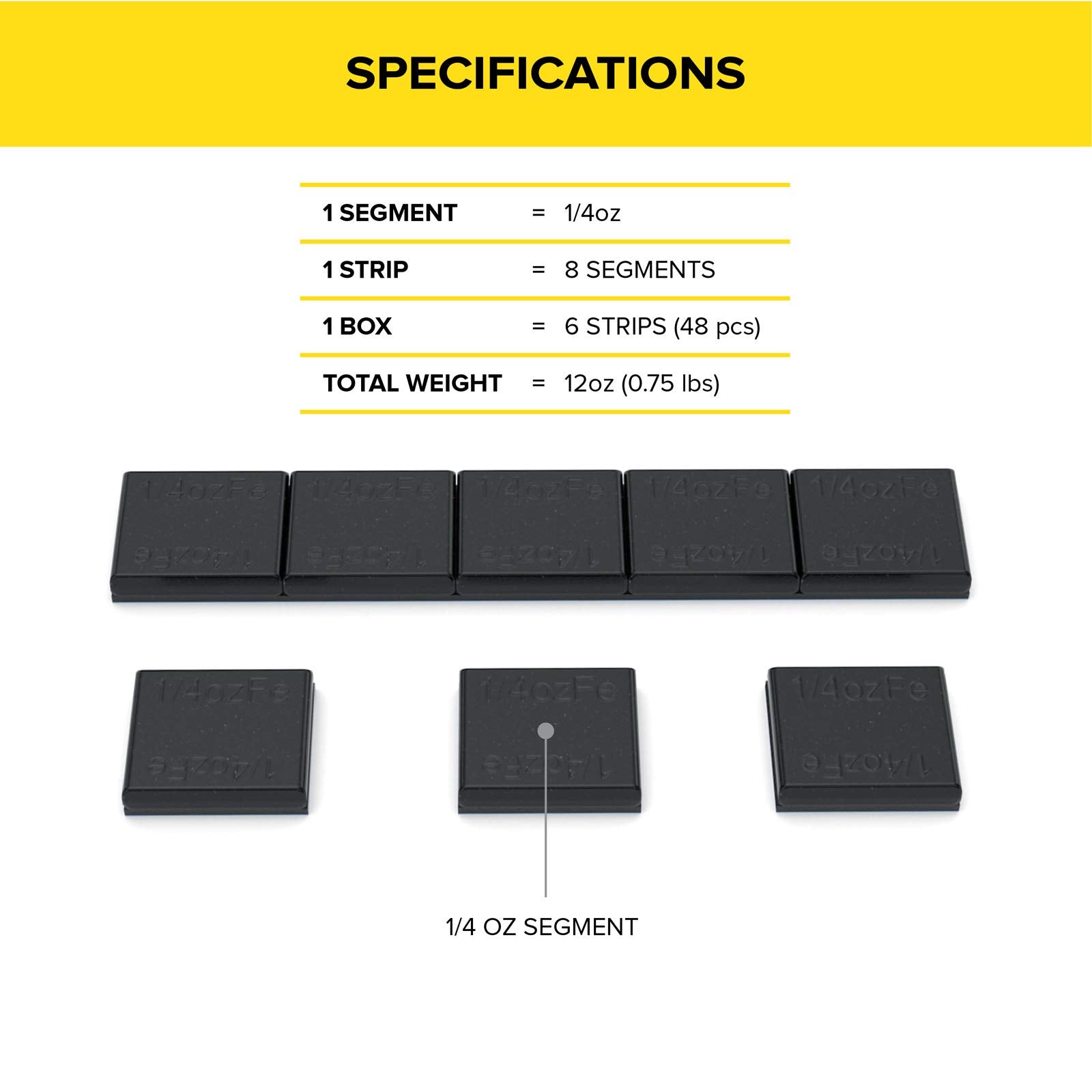 Stancemagic - 0.25Oz 1/4Oz - Gray Adhesive Stick On Wheel Weights, Easy Peel, Low Profile, Zinc Plated Steel Balancing Weights For Cars Bikes Atv Utv, 0.75 Lb Box (12Oz), Contains 48 Pieces