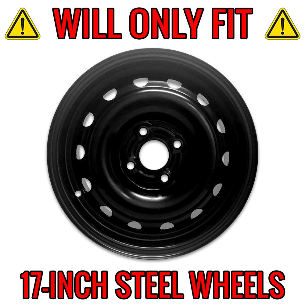 Elite Auto Chrome 17'' Gloss Black Hubcaps - Deluxe Abs Covers For 'Monte Carlo' Style (Set Of 4)