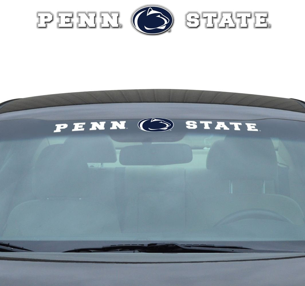 Fanmats 61528 Ncaa - Penn State Nittany Lions Sun Stripe Windshield Decal 3.25 In. X 34 In. - Great Gift For Sports Fans - Works On Hard Surfaces - For Homes, Cars, Trucks, Suvs.