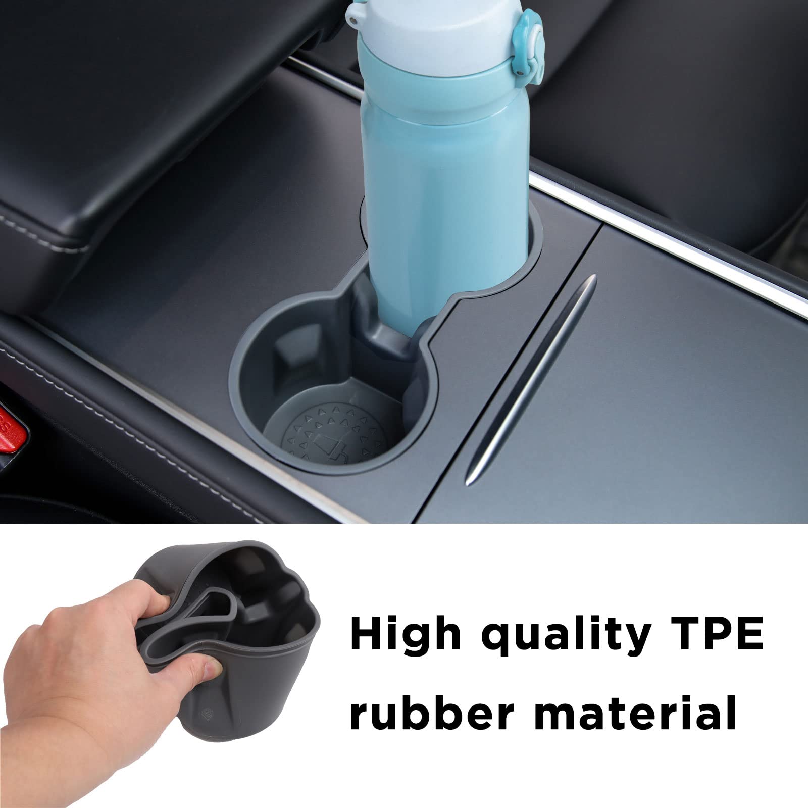 Neepiar 4Pcs Center Console Organizer Compatible With 2023 2022 2021 Tesla Model 3 2021-2024 Model Y Armrest Hidden Cubby Drawer